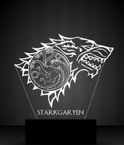 Game of Thrones Stark Personalized 3D Illusion Smart APP Control 3D Illusion Night Light Bluetooth,Music,7&16M Color Mobile App,Made in UK