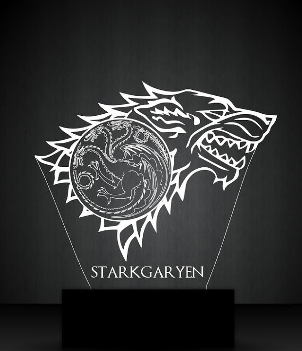 Game of Thrones Stark Personalized 3D Illusion Smart APP Control 3D Illusion Night Light Bluetooth,Music,7&16M Color Mobile App,Made in UK