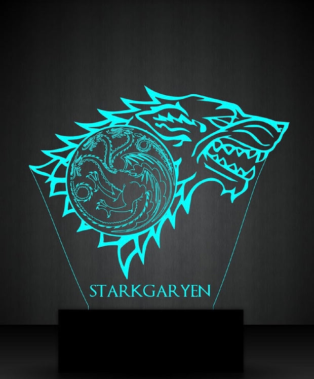 Game of Thrones Stark Personalized 3D Illusion Smart APP Control 3D Illusion Night Light Bluetooth,Music,7&16M Color Mobile App,Made in UK