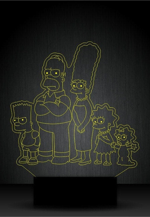 Simpsons Family Personalized 3D Illusion Smart APP Control 3D Illusion Night Light Bluetooth,Music,7&16M Color Mobile App,Made in UK