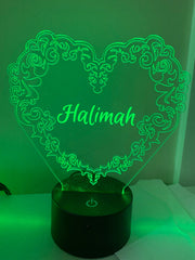 Heart Shape 3D Illusion Smart APP Control 3D Illusion Night Light Bluetooth,Music,7&16M Color Mobile App,Made in UK