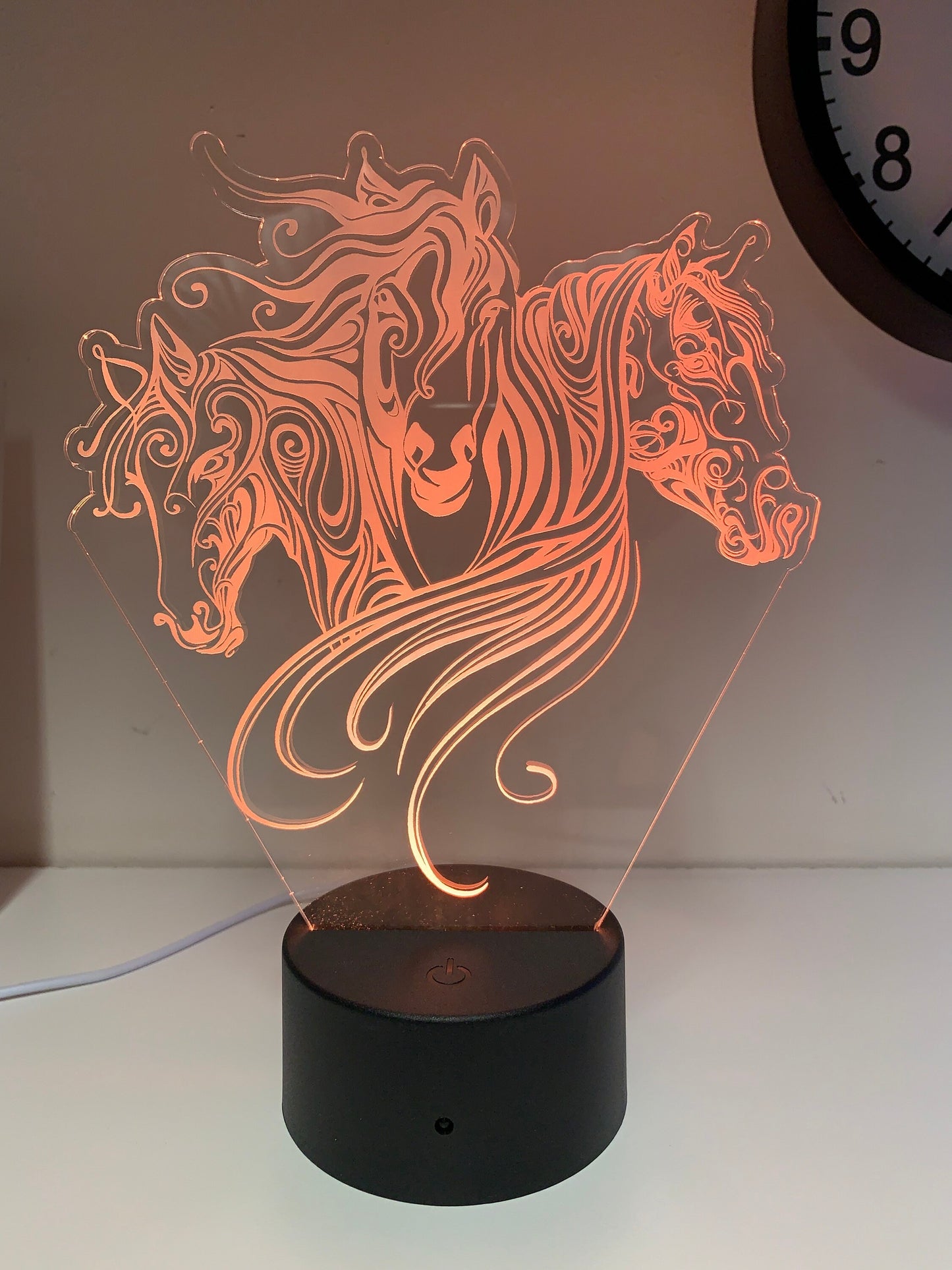 Horses Personalized 3D Illusion Smart APP Control 3D Illusion Night Light Bluetooth,Music,7&16M Color Mobile App,Made in UK