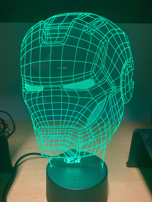 Iron Man 3D Illusion Smart APP Control 3D Illusion Night Light Bluetooth,Music,7&16M Color Mobile App,Made in UK