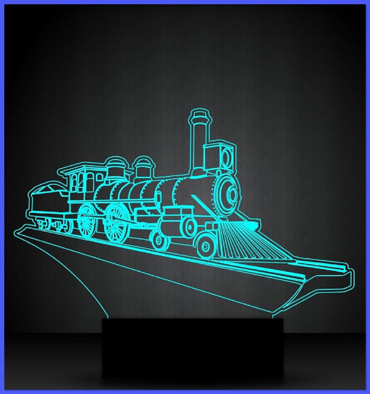 Old Steam Locomotive 3D Illusion Smart APP Control 3D Illusion Night Light Bluetooth,Music,7&16M Color Mobile App,Made in UK
