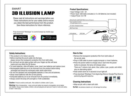Iron Man Smart APP Control 3D Illusion Night Light Bluetooth,Music,7&16M Color Mobile App,Can be personalised