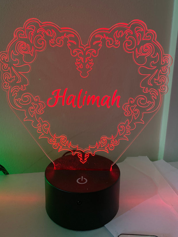 Heart Shape 3D Illusion Smart APP Control 3D Illusion Night Light Bluetooth,Music,7&16M Color Mobile App,Made in UK