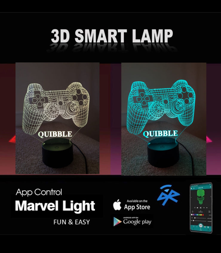 PS4 Controller,Playstation joystick,Smart Control APP 3D Illusion Night Light Bluetooth,Music,7&16M Color Mobile App,Can be personalised