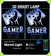 Gamer Forever,Ps,Xbox, 3D Illusion Smart APP Control 3D Illusion Night Light Bluetooth,Music,7&16M Color Mobile App