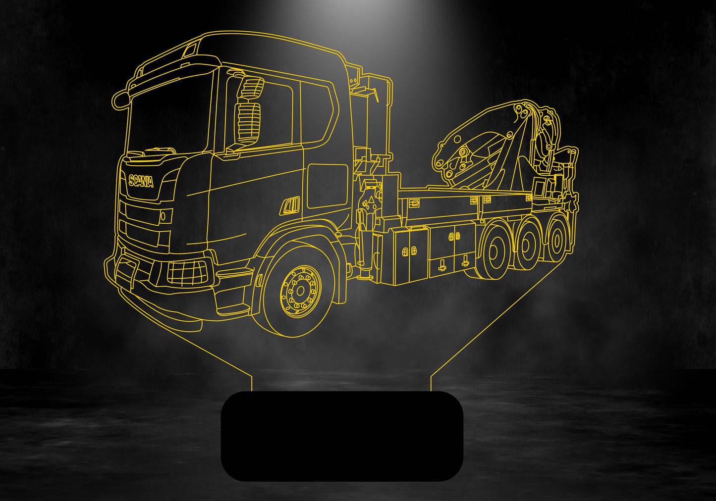 Hiab Crane Truck 3D Illusion Smart APP Control 3D Illusion Night Light Bluetooth,Music,7&16M Color Mobile App,Made in UK