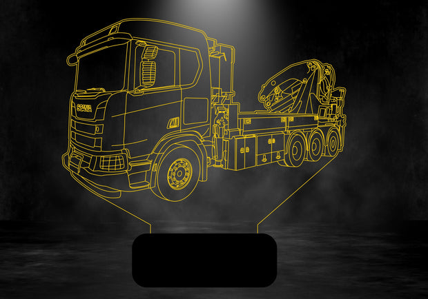 Hiab Crane Truck 3D Illusion Smart APP Control 3D Illusion Night Light Bluetooth,Music,7&16M Color Mobile App,Made in UK