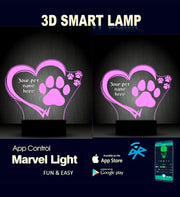 Pet,Dog Memorial Personalized 3D Illusion Smart APP Control 3D Illusion Night Light Bluetooth,Music,7&16M Color Mobile App,Made in UK