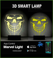 Skull Head Personalized 3D Illusion Smart APP Control 3D Illusion Night Light Bluetooth,Music,7&16M Color Mobile App,Made in UK