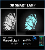 Grim Reaper,Death 3D Illusion Smart APP Control 3D Illusion Night Light Bluetooth,Music,7&16M Color Mobile App