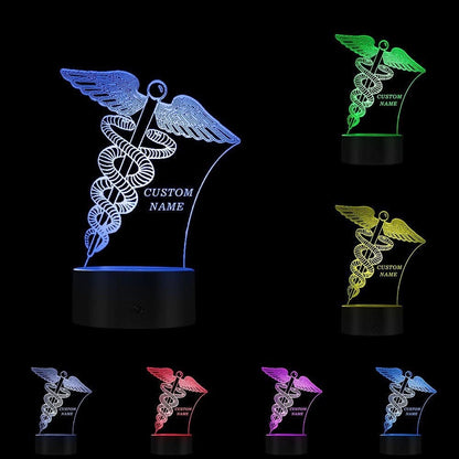 Doctor Nurse Special Thank You Medical Sign led lamp Personalized Gift  Smart APP Control 3D Illusion Night Light Bluetooth,Music,Color lamp