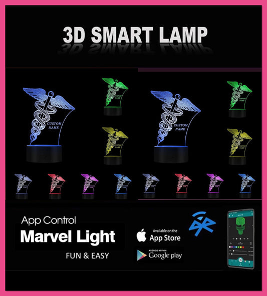Doctor Nurse Special Thank You Medical Sign led lamp Personalized Gift  Smart APP Control 3D Illusion Night Light Bluetooth,Music,Color lamp