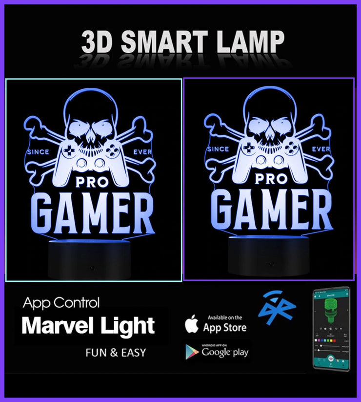 Pro Gamer, Ps, Xbox, 3D Illusion Smart APP Control 3D Illusion Nachtlicht Bluetooth, Musik, 7 &amp; 16M Color Mobile App