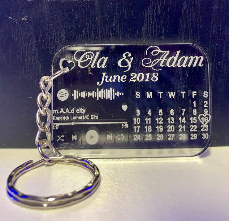 Personalised Song Music Code Calendar keychain,Customize your text,word,for every occasion gift