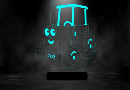 Mini Lustiger Traktor Personalisierte 3D-Illusion Intelligente APP-Steuerung 3D-Illusion Nachtlicht Bluetooth, Musik, 7 &amp; 16M Farbe Mobile App, Hergestellt in Großbritannien