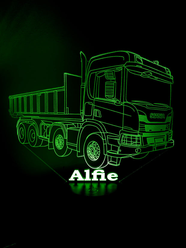 Tipper Truck 3D Illusion Smart APP Control 3D Illusion Night Light Bluetooth,Music,7&16M Color Mobile App,Made in UK