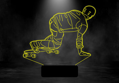 Skateboard 3D Illusion Smart APP Control 3D Illusion Night Light Bluetooth,Music,7&16M Color Mobile App,Made in UK