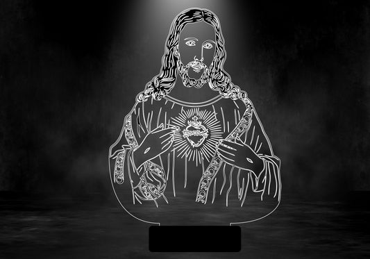 Jesus Heart led lamp,Personalized 3D Illusion Smart APP Control 3D Illusion Night Light Bluetooth,Music,7&16M Color Mobile App,Made in UK
