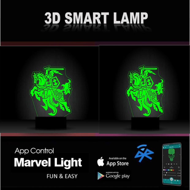 Vytis 3D Illusion Smart APP Control 3D Illusion Night Light Bluetooth,Music,7&16M Color Mobile App,Made in UK