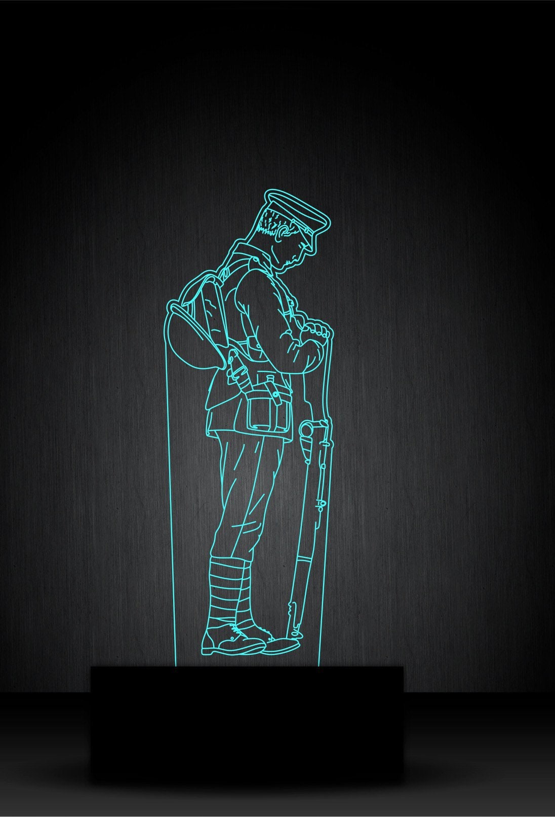 Damit wir nicht vergessen, 3D-LED-Lampe RGB, kann personalisiert werden, 15 farbwechselnde LED-Lampe mit Fernbedienung, handgefertigt in Großbritannien