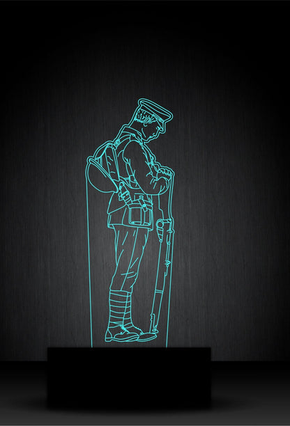 Damit wir nicht vergessen, 3D-LED-Lampe RGB, kann personalisiert werden, 15 farbwechselnde LED-Lampe mit Fernbedienung, handgefertigt in Großbritannien