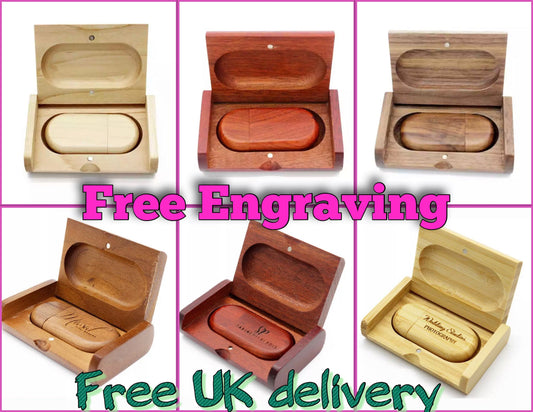 Personalised Wooden 16GB Usb Memory Stick,Gift Box,Wedding Gift, Photography Customer LOGO Wooden Usb,Custom Made