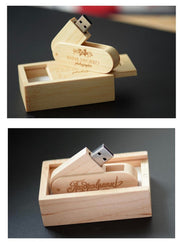 Engraved Wooden 16GB Usb Memory Stick,Gift Box,Wedding Gift, Photography Customer LOGO Wooden Usb,Custom Made