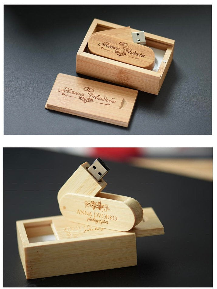 Engraved Wooden 16GB Usb Memory Stick,Gift Box,Wedding Gift, Photography Customer LOGO Wooden Usb,Custom Made