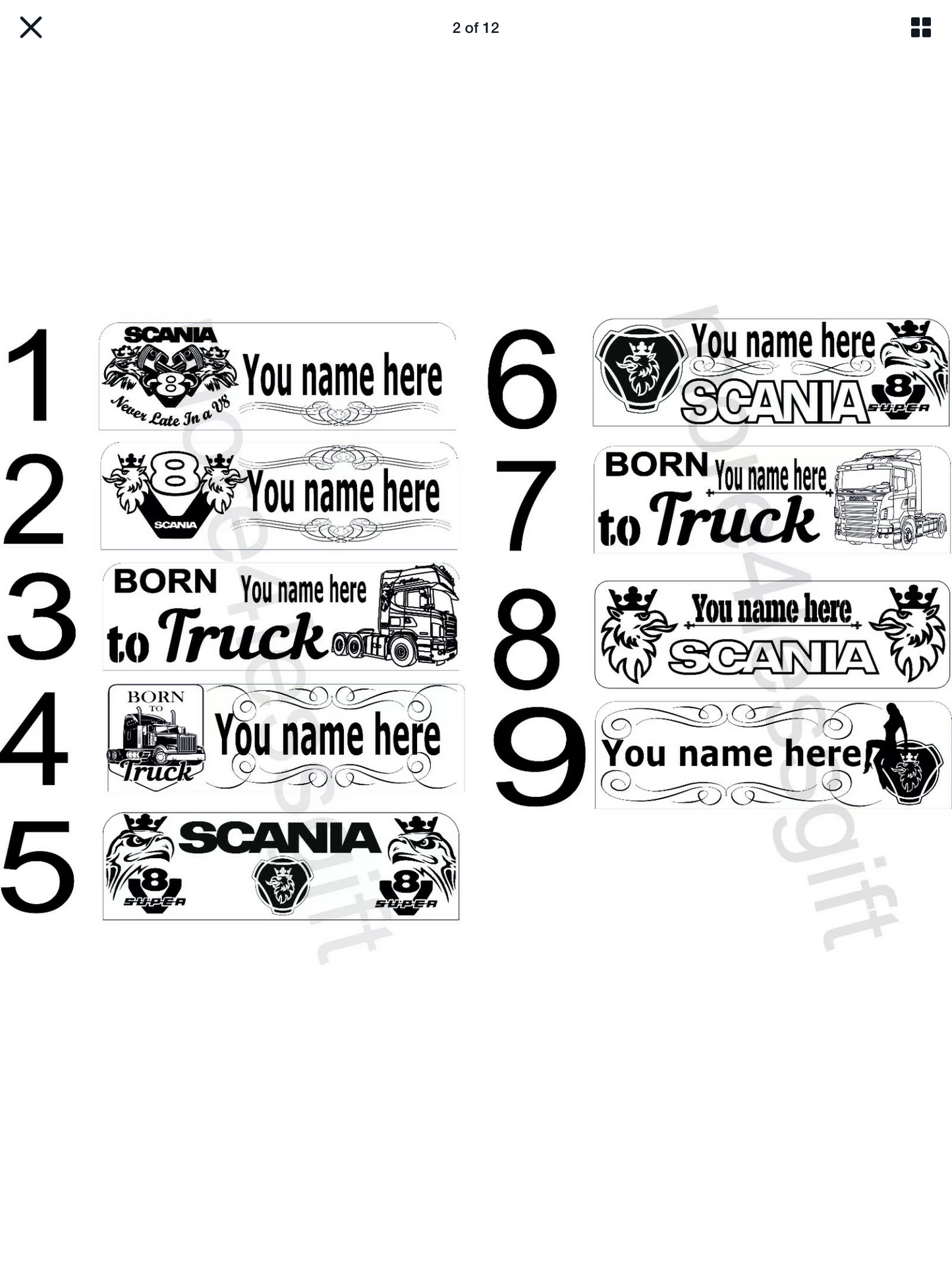 Name Board Truck Interior Engraved Usb App and Remote Control Led Light Red Light 30x10 cm