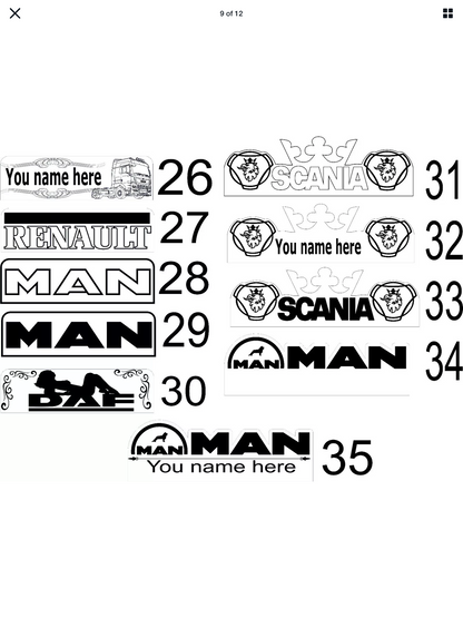 Name Board Truck Interior Engraved Usb App and Remote Control Led Light Red Light 30x10 cm