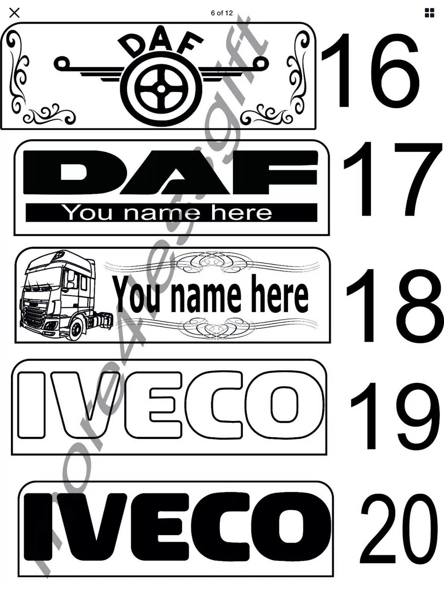 Name Board Truck Interior Engraved Usb App and Remote Control Led Light Red Light 30x10 cm