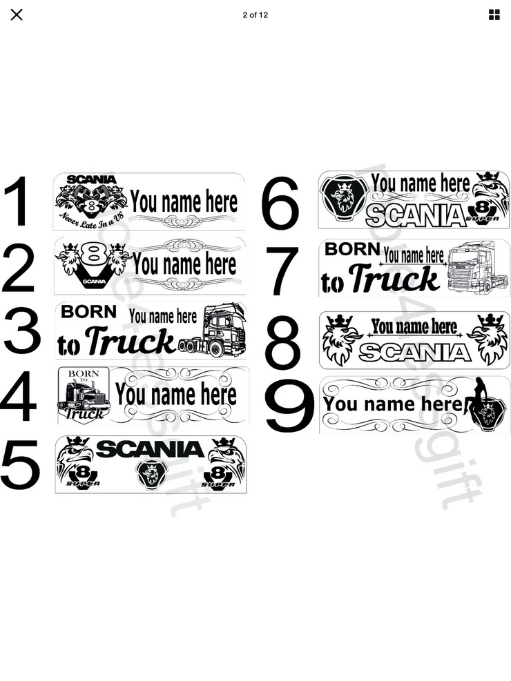 Personalised Name Plate Name Board Truck Lorry Interior Engraved Usb Led Light RGB Color changing