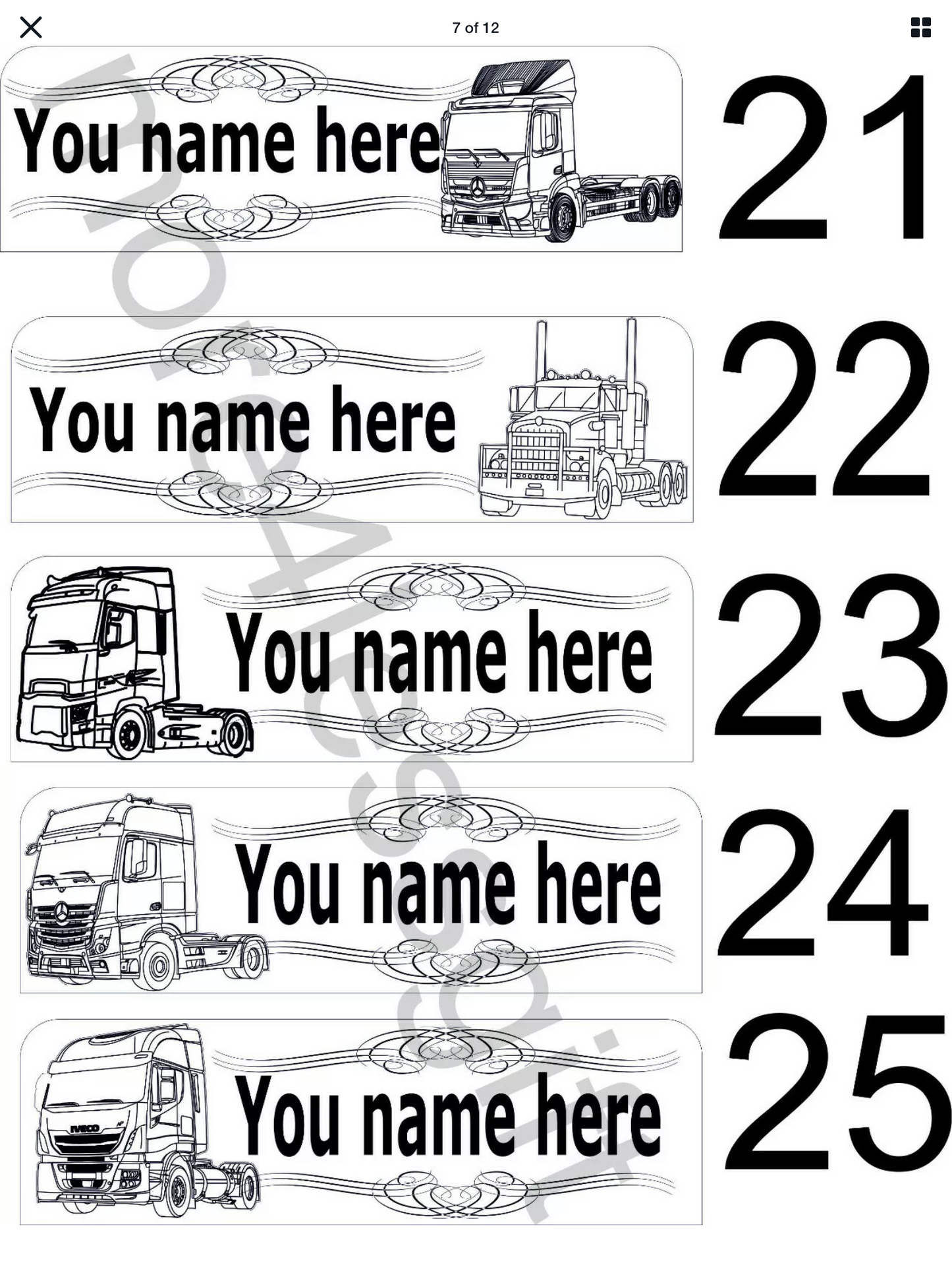 Name Board Truck Interior Engraved Usb App and Remote Control Led Light Red Light 30x10 cm