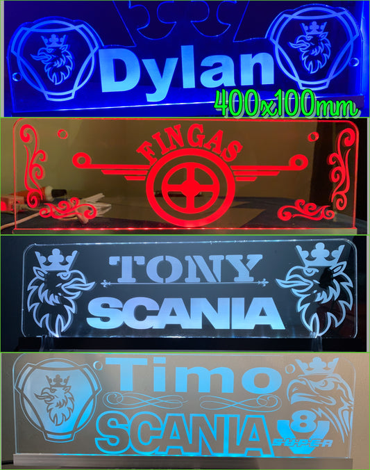 Custom 12V/24V Truck Cabin LED Light Board 400x100mm – RGB USB Interior Light with App & Remote Control