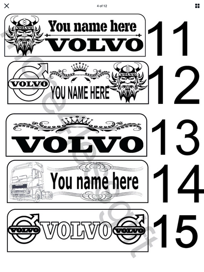 Name Board Truck Interior Engraved Usb App and Remote Control Led Light Red Light 30x10 cm