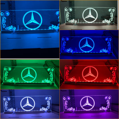 Name Board Truck Interior Engraved Usb App and Remote Control Led Light Red Light 30x10 cm