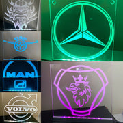 Truck Cabin Interior Engraved Usb Led Light 150x150 mm