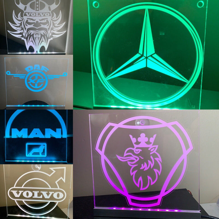 Truck Cabin Interior Engraved Usb Led Light 150x150 mm