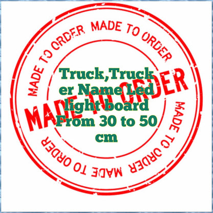 Custom Truck Interior LED Name Plate – Engraved RGB USB Light with App & Remote Control – 12V/24V