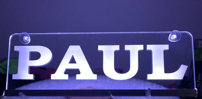 Personalised Truck & Lorry Name Plate – Engraved RGB USB LED Interior Light (30x10cm)