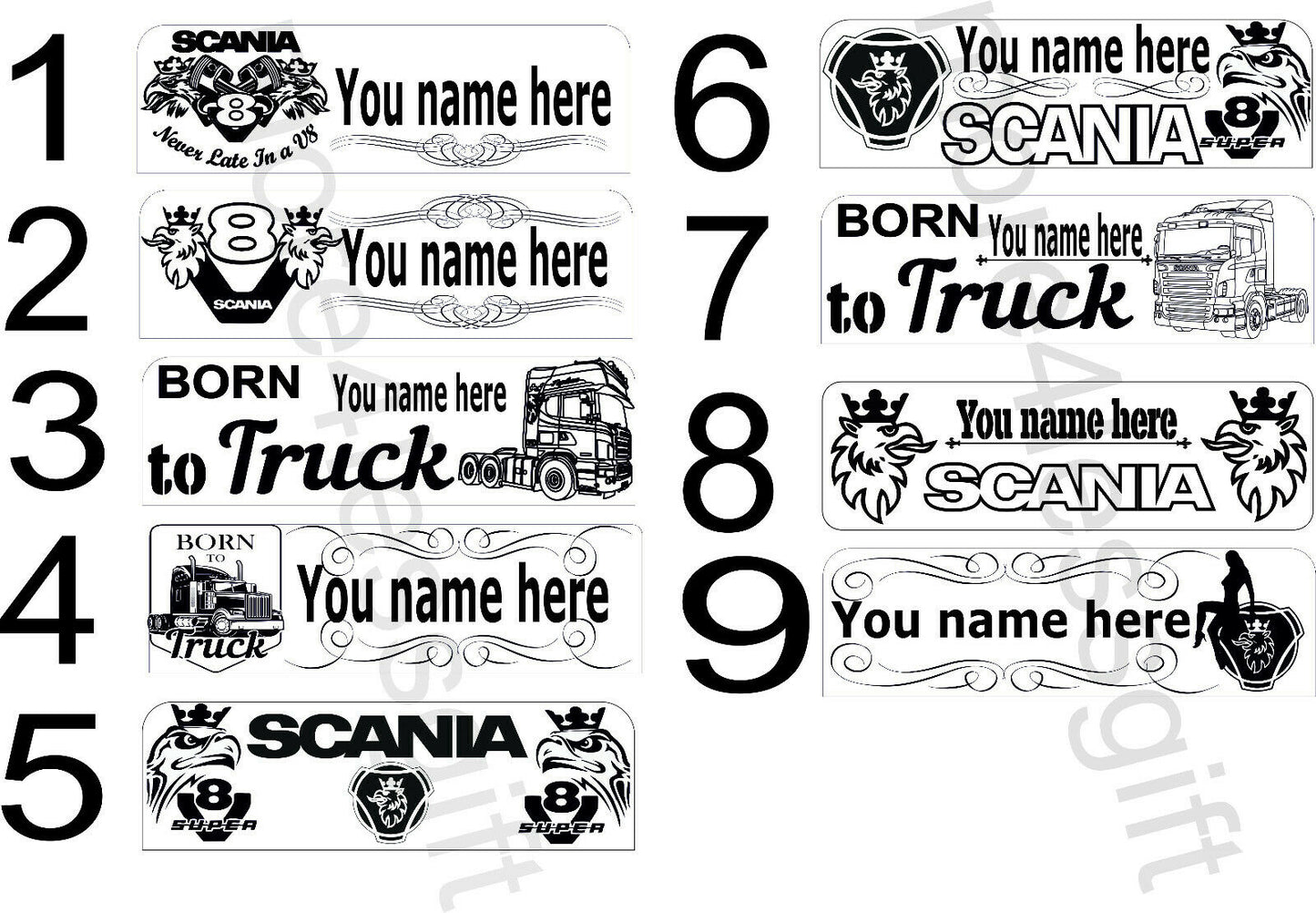 Personalised Truck Interior Engraved USB LED Light 300x100mm – RGB Cabin Light with Remote Control 12V/24V