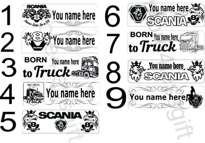 Personalised Truck Interior Engraved USB LED Light 300x100mm – RGB Cabin Light with Remote Control 12V/24V