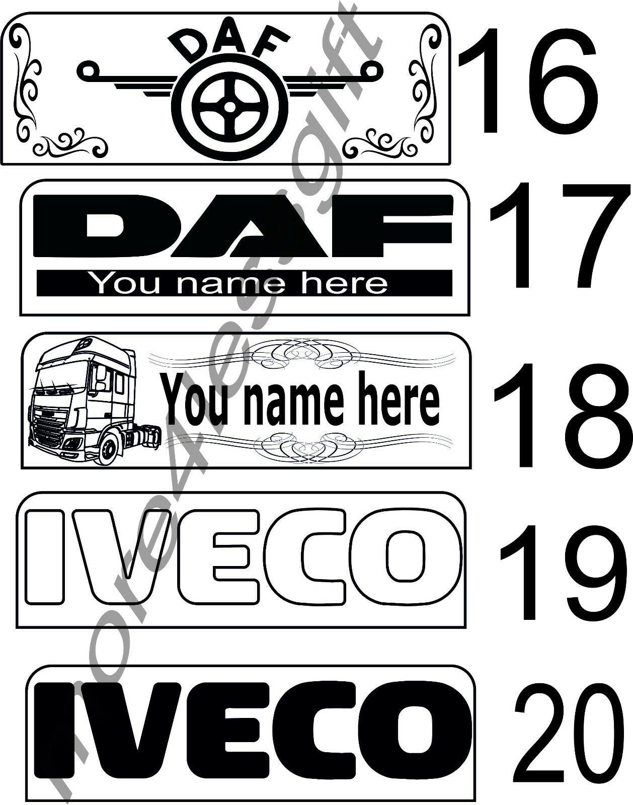 Personalised Truck & Lorry Name Plate – Engraved RGB USB LED Interior Light (30x10cm)