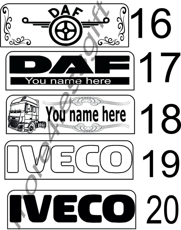 Personalised Name Plate Name Board Truck Lorry Interior Engraved Usb Led Light RGB 30x10 cm