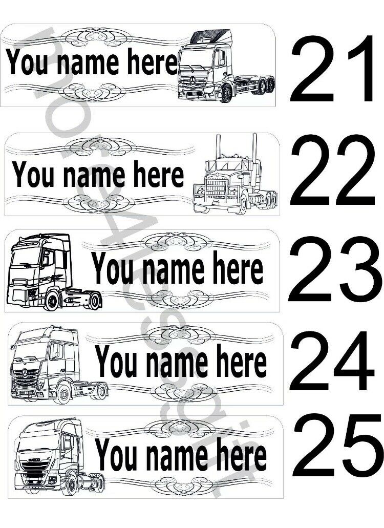 Personalised Truck Interior Engraved USB LED Light 300x100mm – RGB Cabin Light with Remote Control 12V/24V