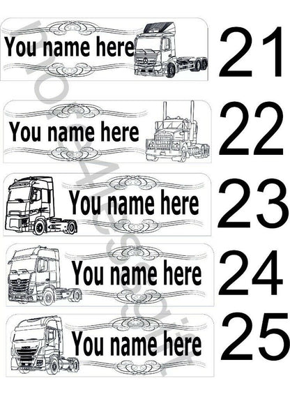 Personalised Truck Interior Engraved USB LED Light 300x100mm – RGB Cabin Light with Remote Control 12V/24V