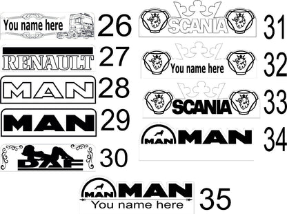 Personalised Truck Interior Engraved USB LED Light 300x100mm – RGB Cabin Light with Remote Control 12V/24V